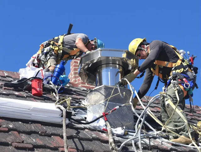 Protective chimney cap installed by Mahoning Chimney Sweep in Mahoning, OH