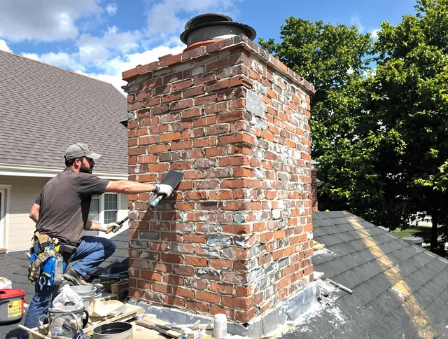 Completed chimney rebuild by Mahoning Chimney Sweep in Mahoning, OH