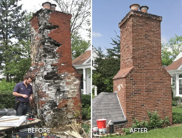Mahoning Chimney Sweep performing a full chimney restoration in Mahoning, OH