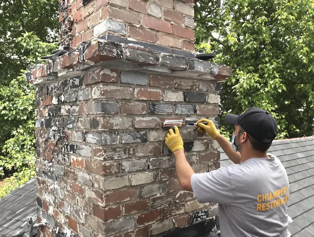 In-progress chimney restoration by Mahoning Chimney Sweep in Mahoning, OH