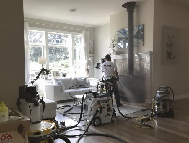Soot removal service by Mahoning Chimney Sweep for a fireplace in Mahoning, OH